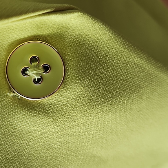 NEW Nanette Lepore Citrine Chartreuse Green Yellow One Button Lined Blazer Size - Picture 4 of 9